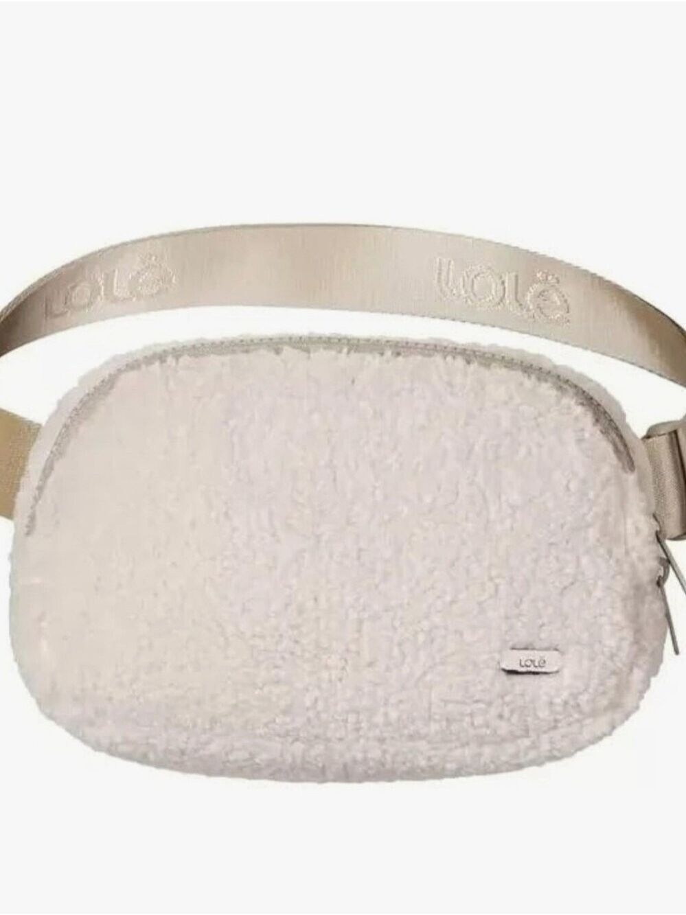 NWOT Lole Sherpa Belt Bag in Cream with Logo Strap